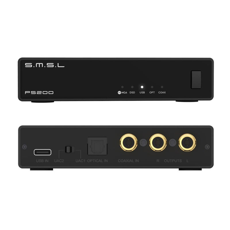 AOSHIDA SMSL PS200PRO ES9039Q2M HiFi DAC, DSD512 PCM 32Bit/768kHz Digital to Analog Audio Converter, USB/Optical/Coaxial to Stereo RCA Output, MQA/MQA-CD Audio DAC for PC/PS5/Switch/Amp - Image 1